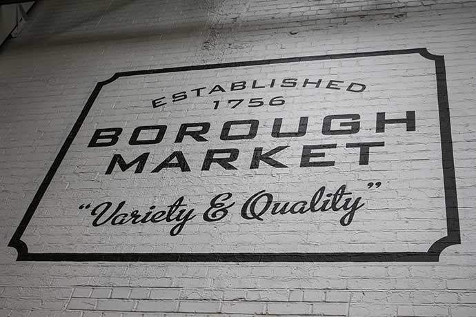 borough market sign on the wall