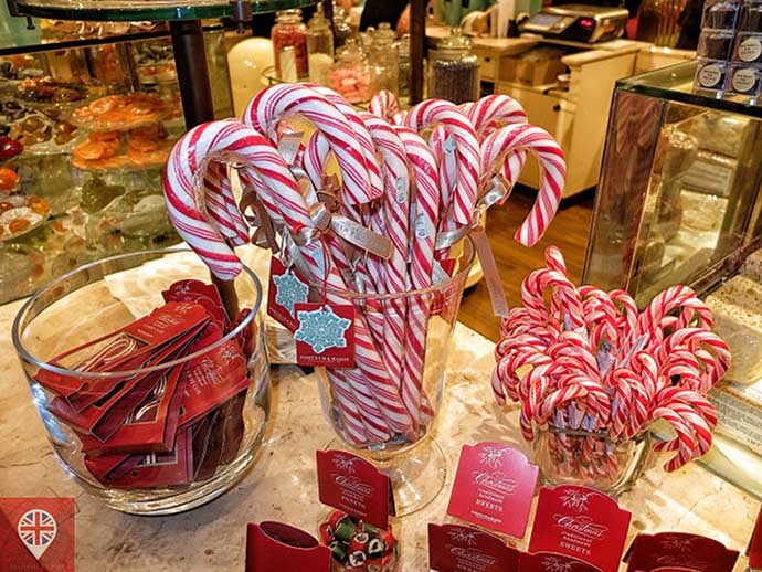 londres luzes natal fortnums candy cane