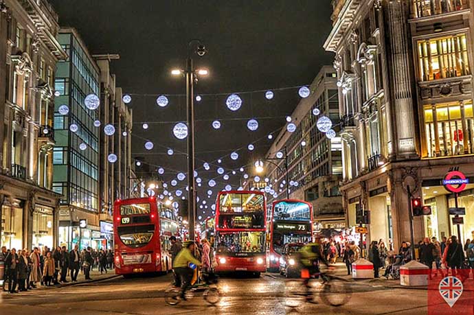 londres luzes natal oxford street onibus