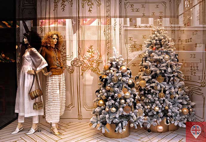 londres luzes natal vitrine chanel