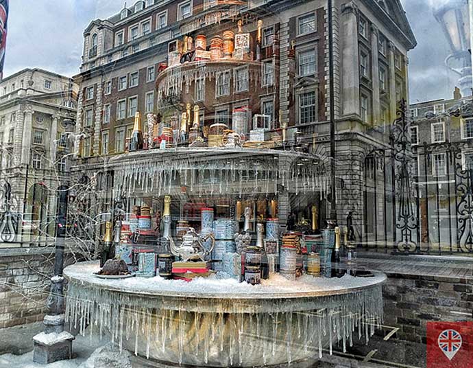 londres luzes natal vitrine fortnums