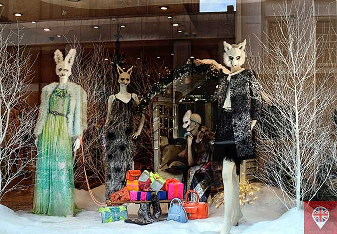 londres luzes natal vitrine raposas