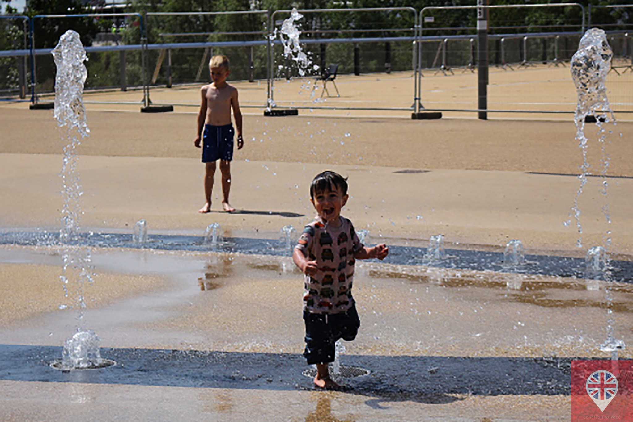 Olympic park water fountain boy