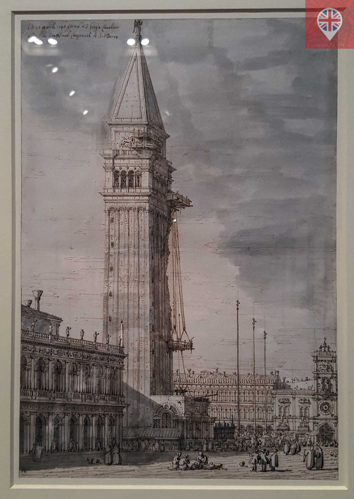 Canaletto drawing San Marco tower