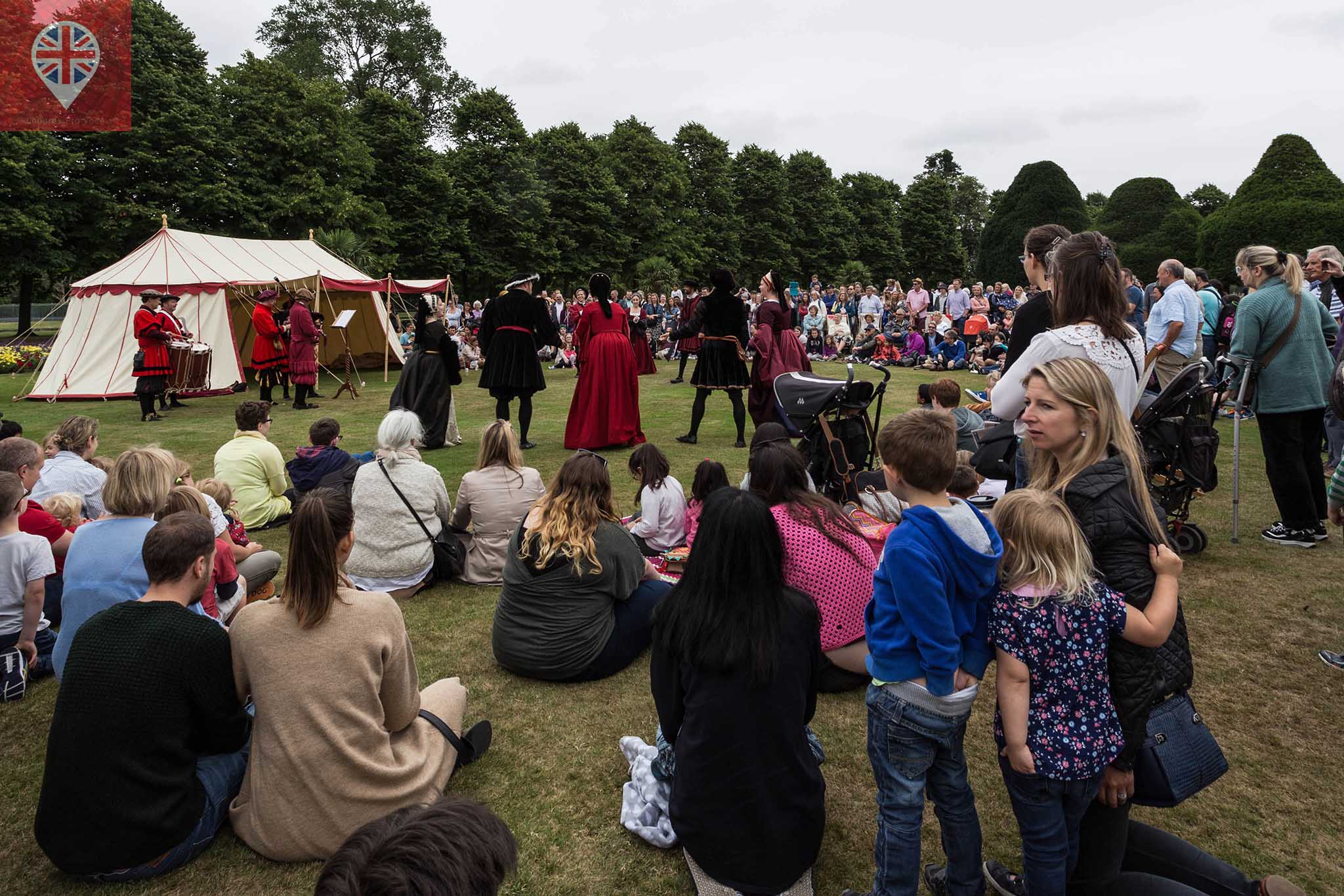 hampton court tudor party dance crowd