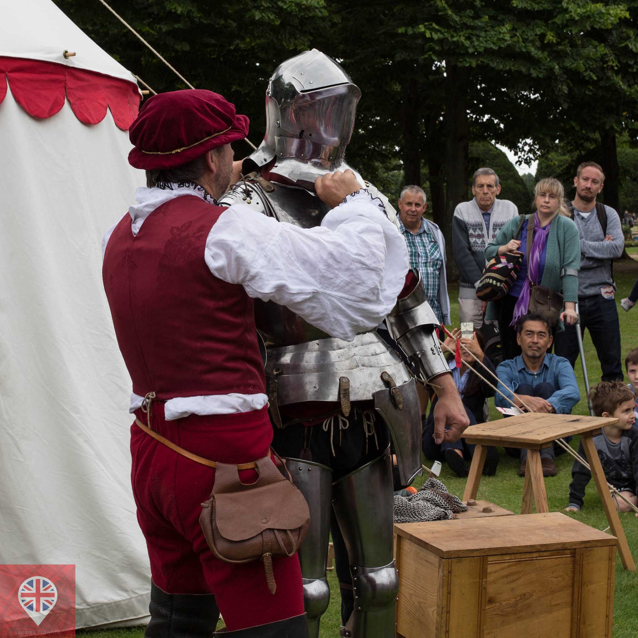 hampton court tudor party dressing the knight 2