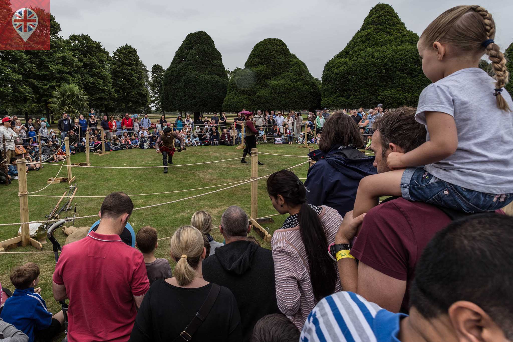 hampton court tudor party sword fighting