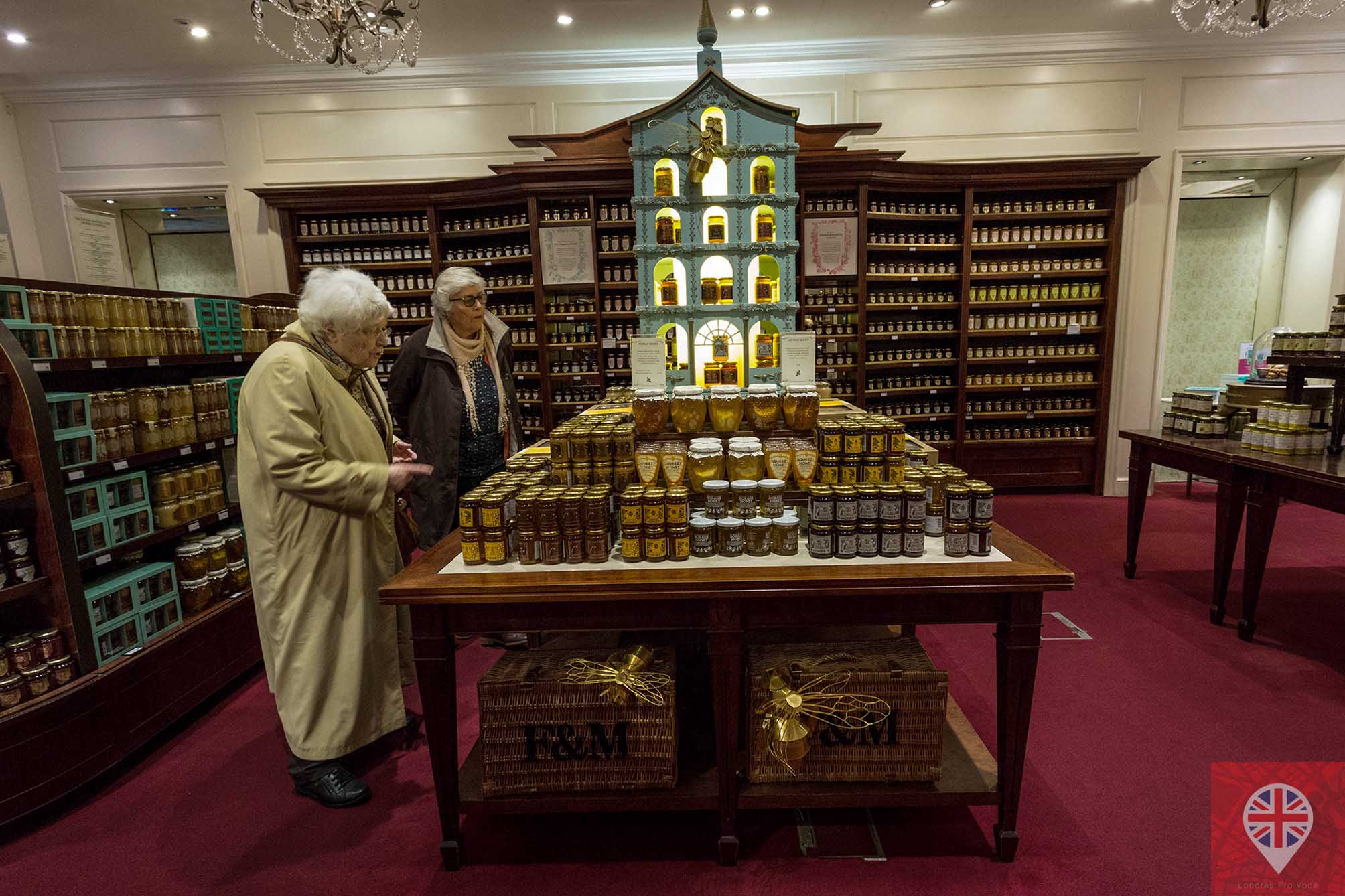 Fortnum Mason honey counter