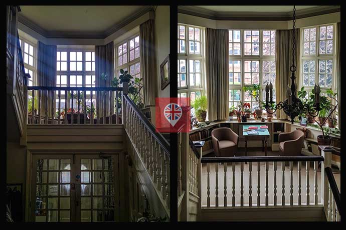 freud museum room by stairs black frame